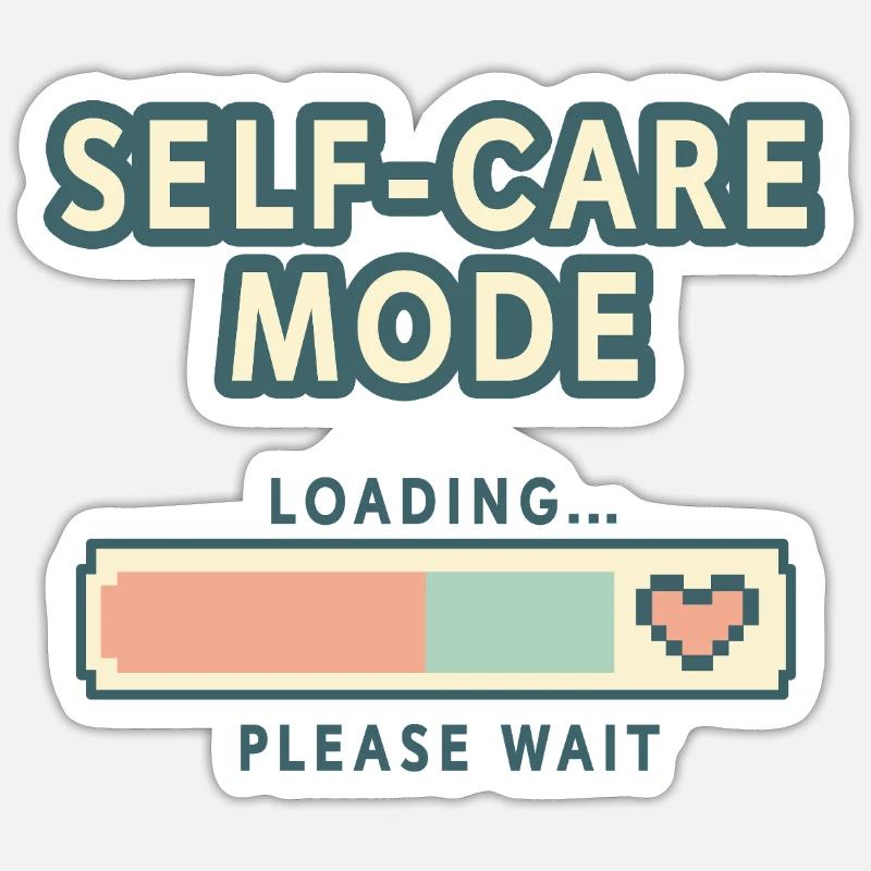 Self-Care Mode Loading - Retro Pixel Edition Sticker size S (10 x 10 cm)