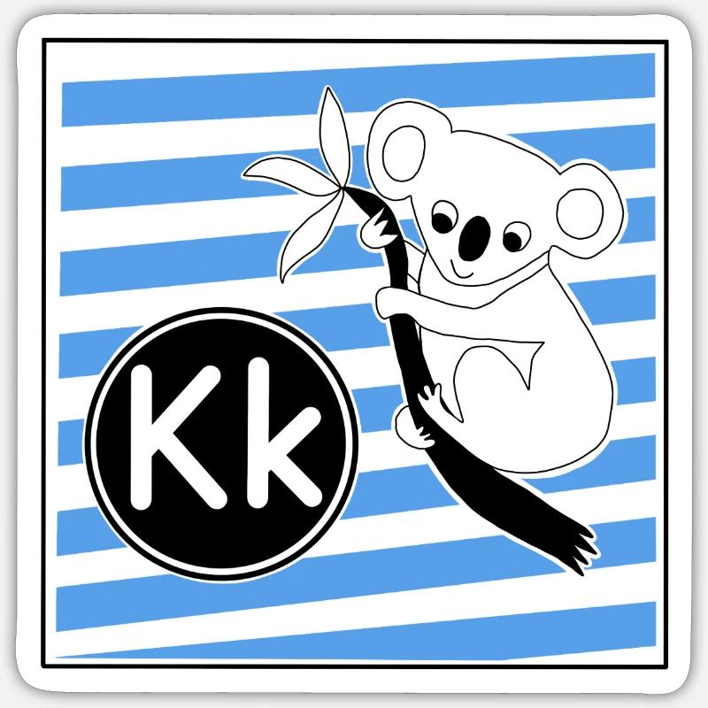 K pour Koala - Sticker taille S (10 x 10 cm) - blanc mat