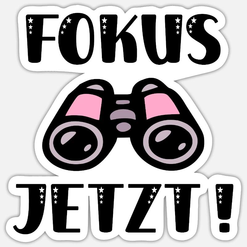 Binoculars Focus - Sticker size S (10 x 10 cm) - white matte