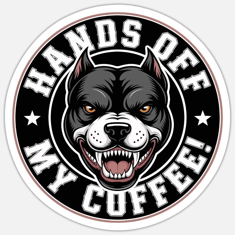 Lâche mon café - Sticker taille S (10 x 10 cm) - blanc mat