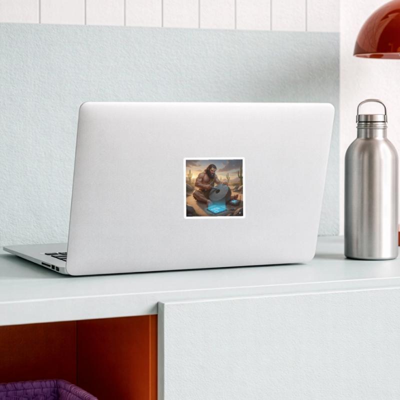 Caveman Tech Support - The First Tutorial Sticker size S (10 x 10 cm)