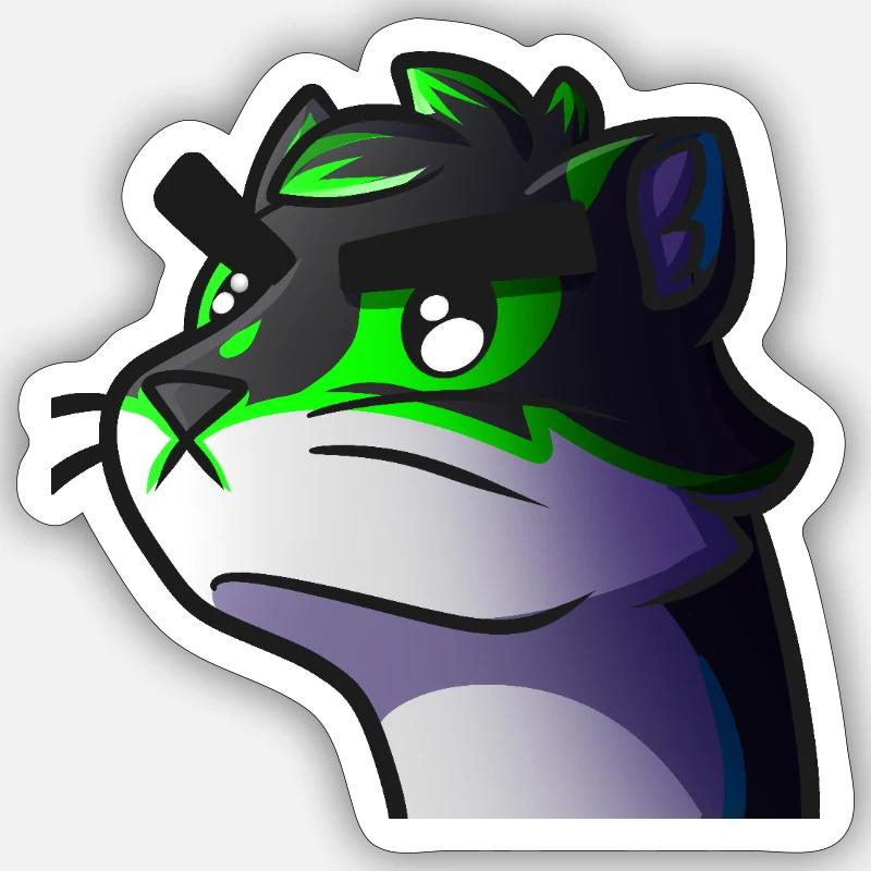 Wolf Neon Graphic - Sticker size S (10 x 10 cm) - white matte