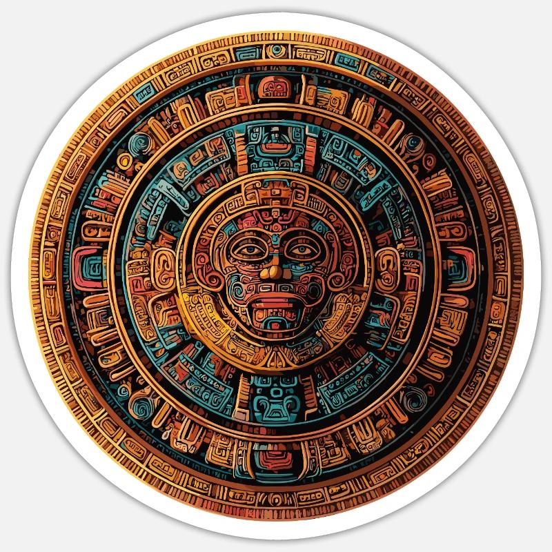 Mandala de Pierre de Soleil Aztèque Sticker taille S (10 x 10 cm)