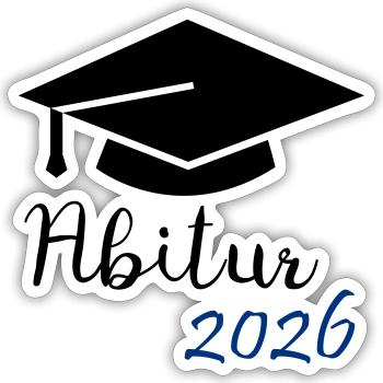 Abitur 2026 - Sticker Größe S (10 x 10 cm) - Mattweiß - Vorne