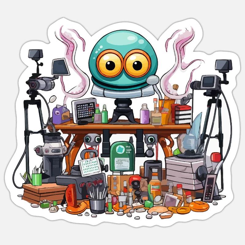 Atelier de gadgets créatifs Alien - Sticker taille S (10 x 10 cm) - blanc mat