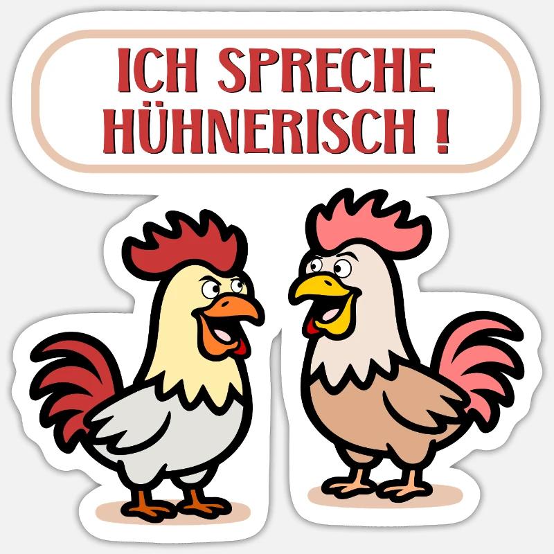 Poulets Language Volaille - Sticker taille S (10 x 10 cm) - blanc mat