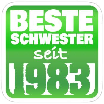 Sister 1983 - Sticker size S (10 x 10 cm) - white matte - Front