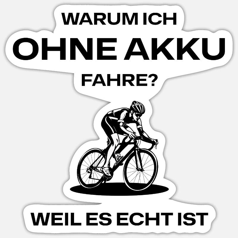 Radfahrer Silhouette Schwarz - Sticker Größe S (10 x 10 cm) - Mattweiß