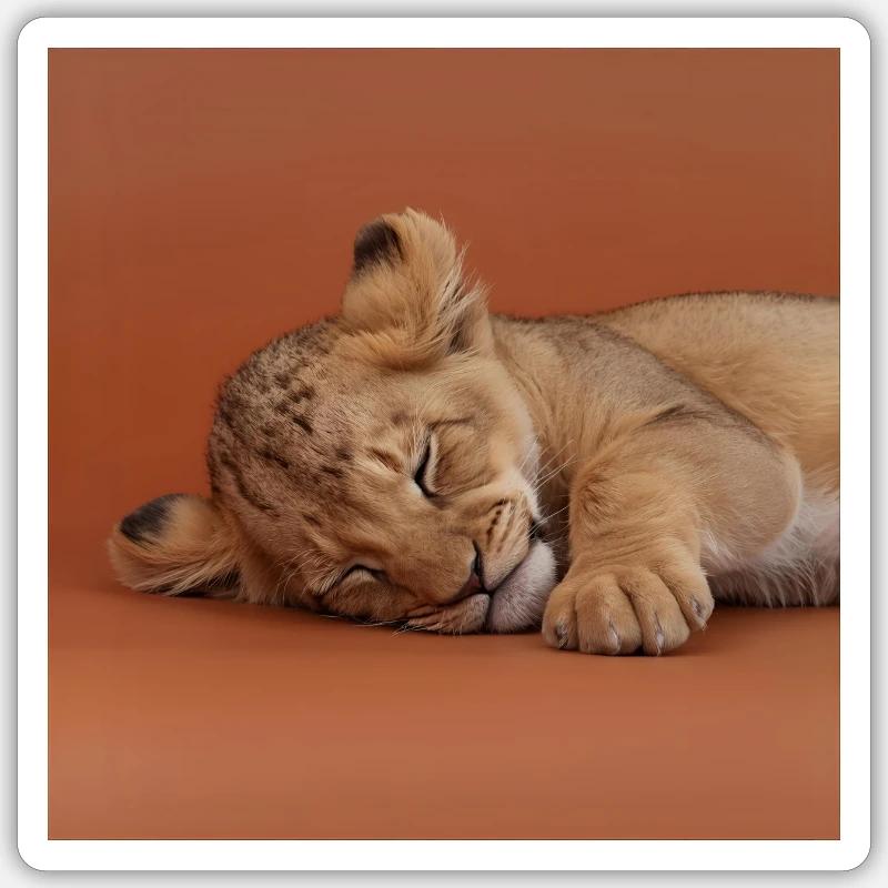 Sleeping cheetah cub - Sticker size S (10 x 10 cm) - white matte