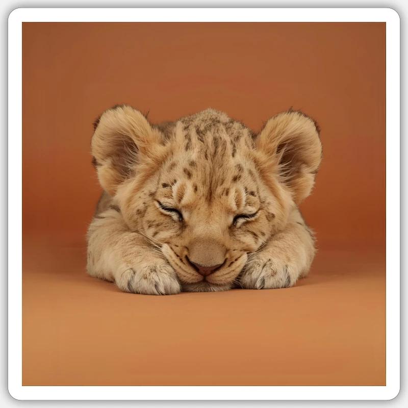 Sleeping cheetah cub Sticker size S (10 x 10 cm)