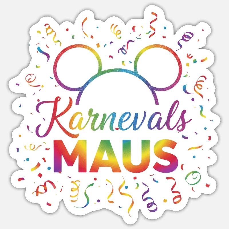 Carnival Mouse - Sticker size S (10 x 10 cm) - white matte