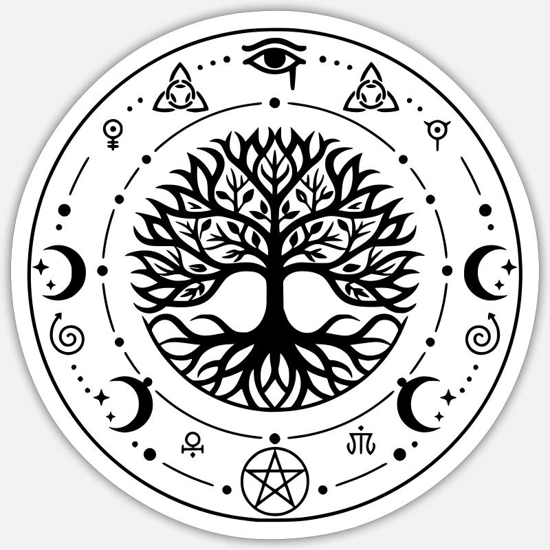 Heiliger Baum des Lebens Sticker Größe S (10 x 10 cm)