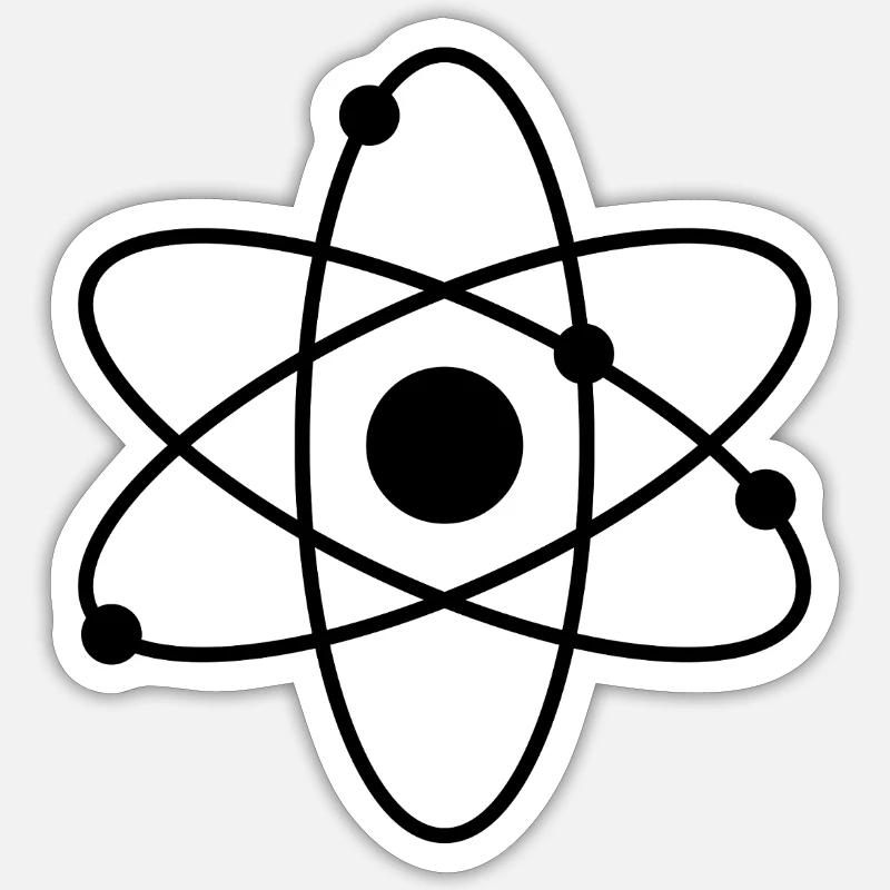 Atom - Sticker taille S (10 x 10 cm) - blanc mat