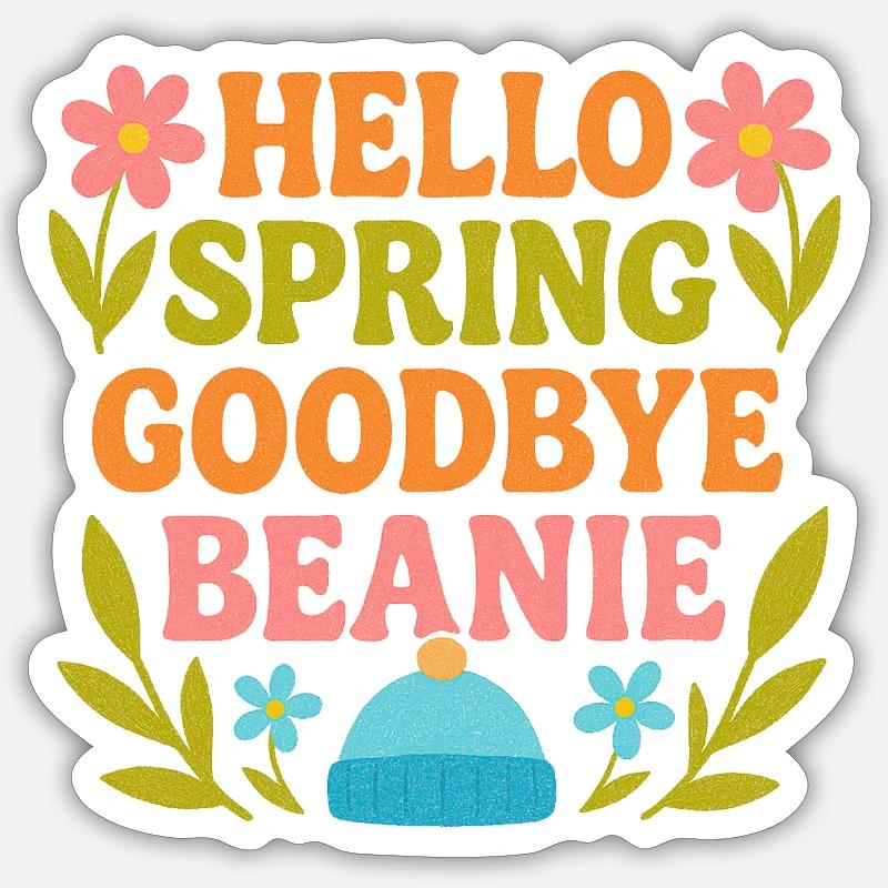 Hello Spring Goodbye Cap - Sticker size S (10 x 10 cm) - white matte