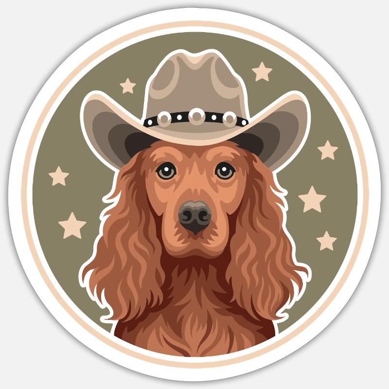 Cocker Spaniel Cowboy Sticker Größe S (10 x 10 cm)