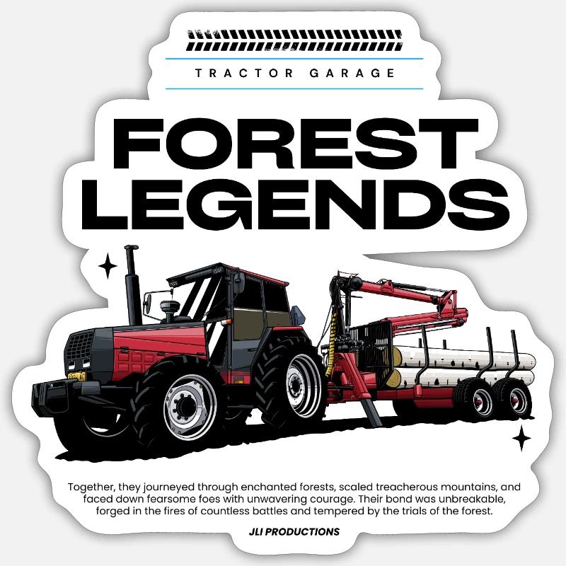 Red Tractor 05 - Sticker size S (10 x 10 cm) - white matte