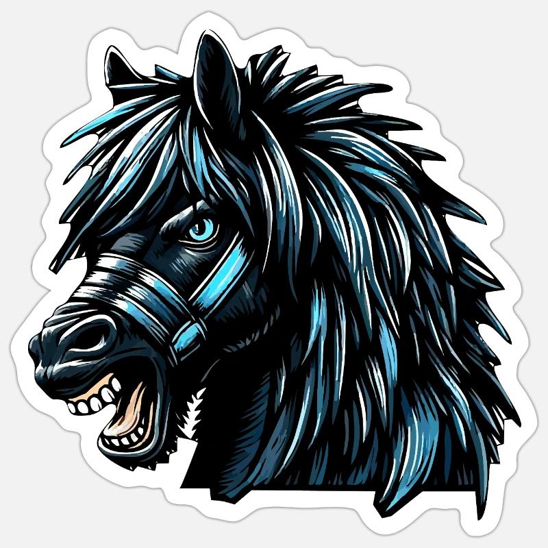 Pferd - Sticker Größe S (10 x 10 cm) - Mattweiß