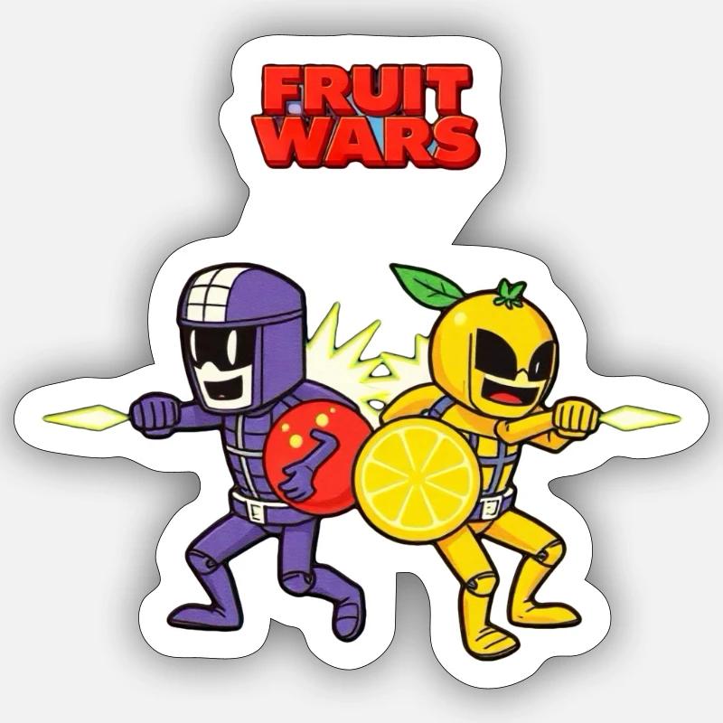 Fruit Wars Obstkrieger - Sticker Größe S (10 x 10 cm) - Mattweiß