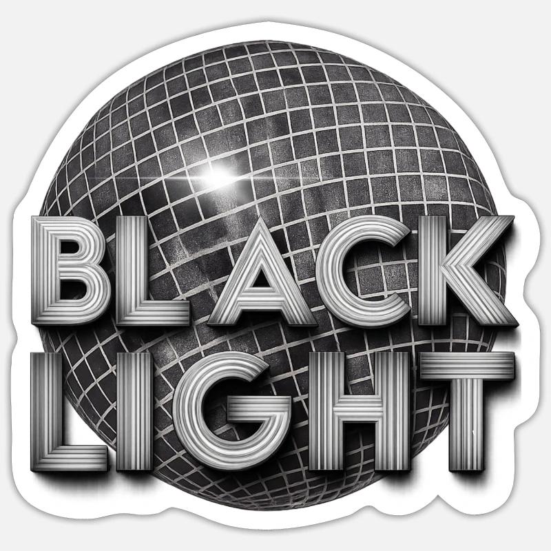 Black Light Retro Disco - Sticker taille S (10 x 10 cm) - blanc mat