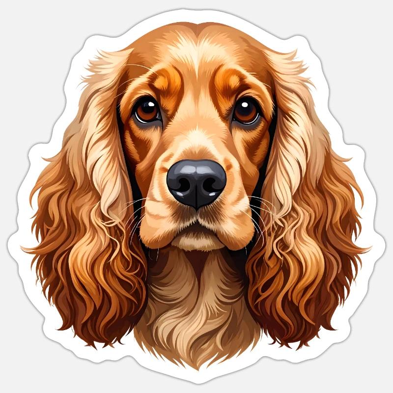 Cocker Spaniel - Sticker Größe S (10 x 10 cm) - Mattweiß