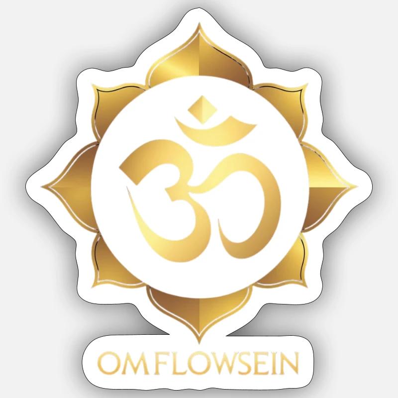 OmFlowSein - Sticker Größe S (10 x 10 cm) - Mattweiß