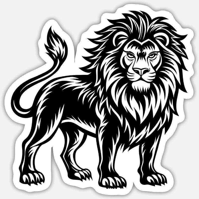 Maskottchen-Löwe - Sticker Größe S (10 x 10 cm) - Mattweiß