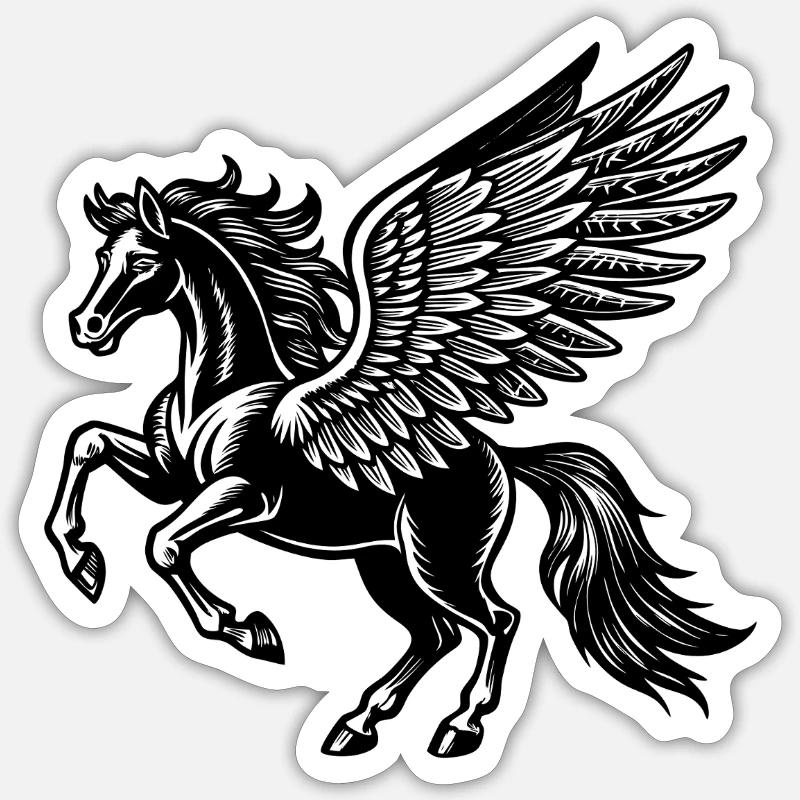 Pegasus - Sticker size S (10 x 10 cm) - white matte