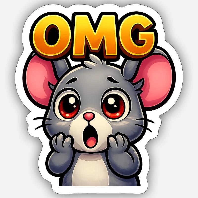 OMG Mouse Sticker size S (10 x 10 cm)