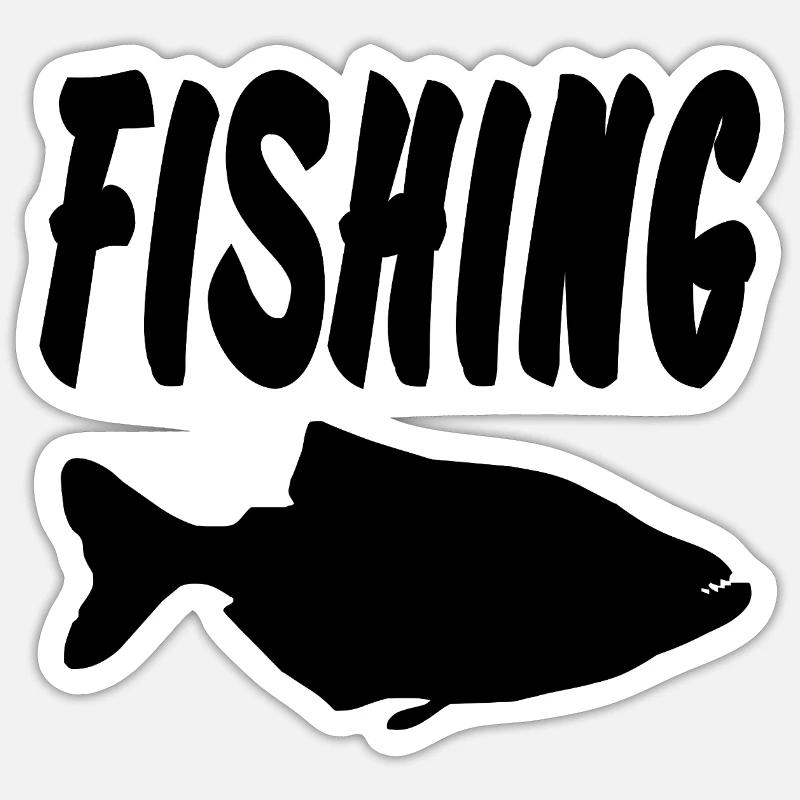 Pêche - Sticker taille S (10 x 10 cm) - blanc mat