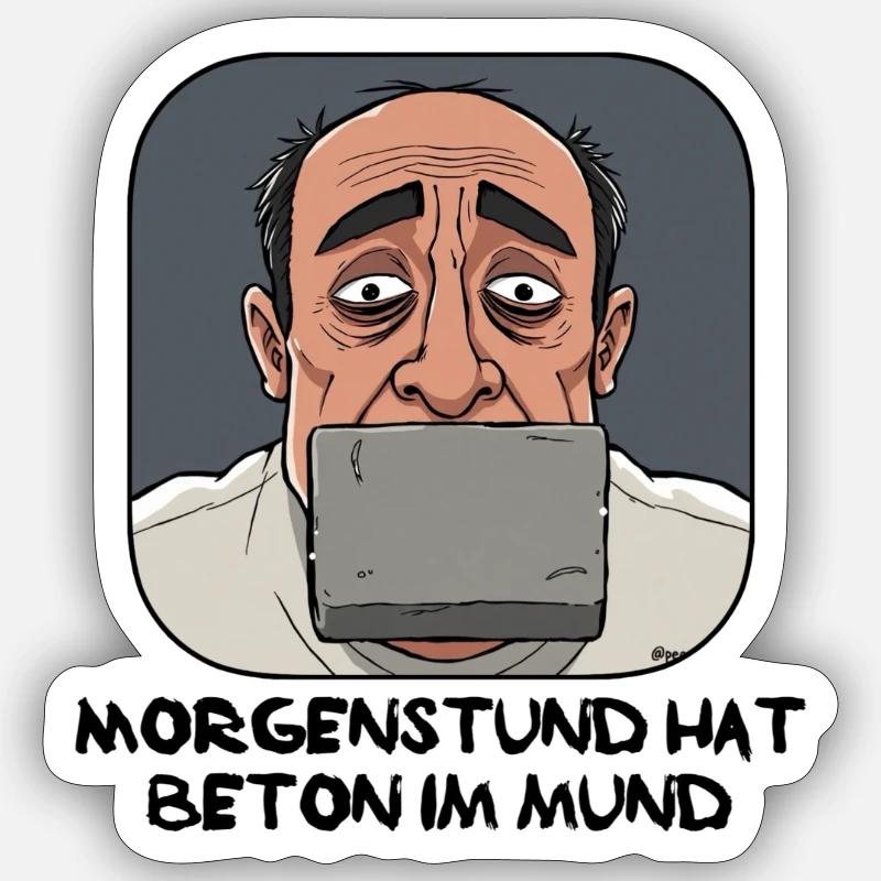 Dessin animé Screen Focus - Sticker taille S (10 x 10 cm) - blanc mat