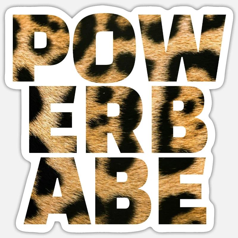 Power Babe Leopard Statement - Sticker Größe S (10 x 10 cm) - Mattweiß