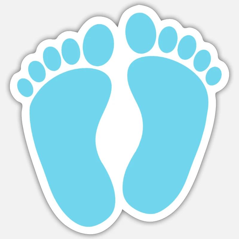 Pieds de bébé - Sticker taille S (10 x 10 cm) - blanc mat