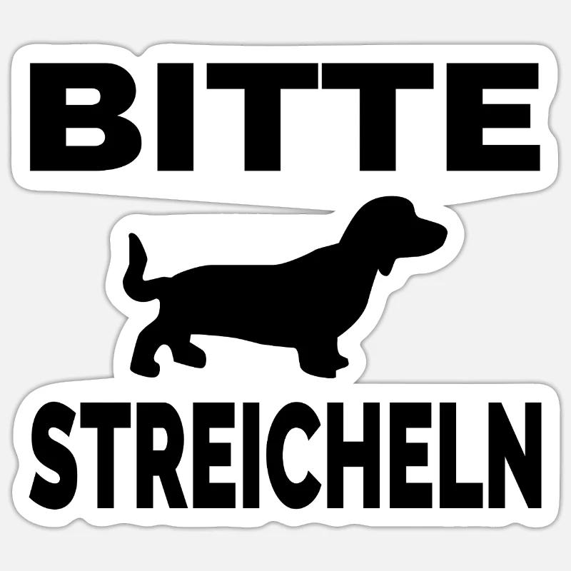 Teckel - Sticker taille S (10 x 10 cm) - blanc mat