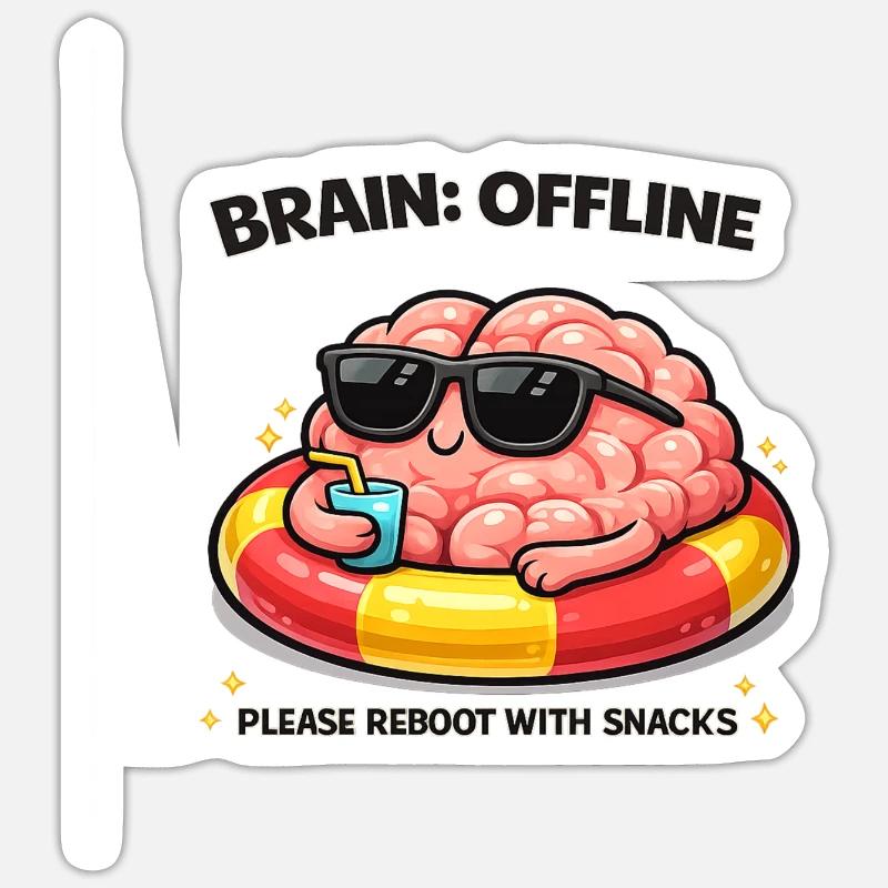 Brain Offline Snack Reboot - Sticker size S (10 x 10 cm) - white matte