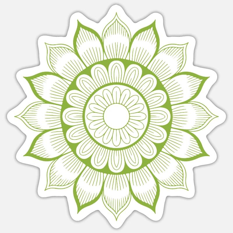 mandala - Sticker taille S (10 x 10 cm) - blanc mat