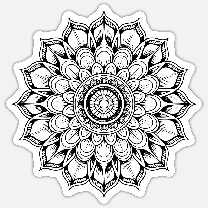 Mandala - Sticker size S (10 x 10 cm) - white matte