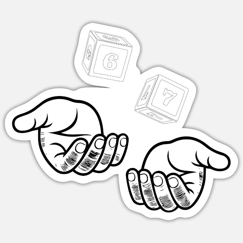 67 Six Sept - Sticker taille S (10 x 10 cm) - blanc mat