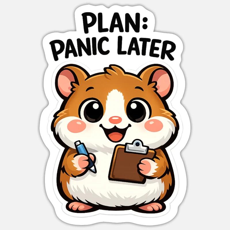 Plan: Panik Später Hamster Sticker Größe S (10 x 10 cm)