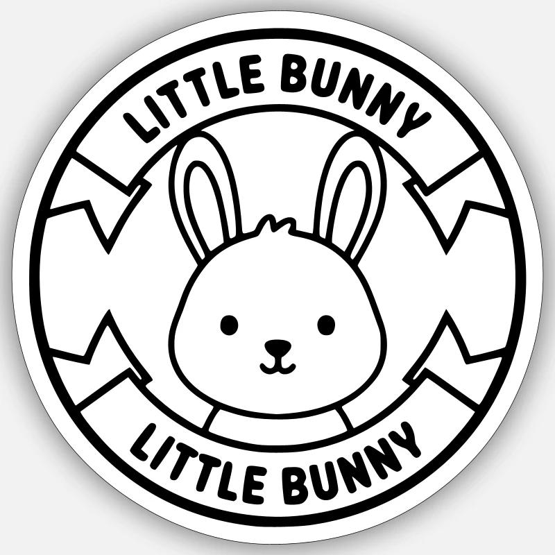 Logo Petit Lapin Bébé Mignon Sticker taille S (10 x 10 cm)