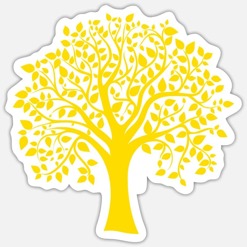 Icon Orange Jumbo Tree Print Silhouette - Sticker Größe S (10 x 10 cm) - Mattweiß