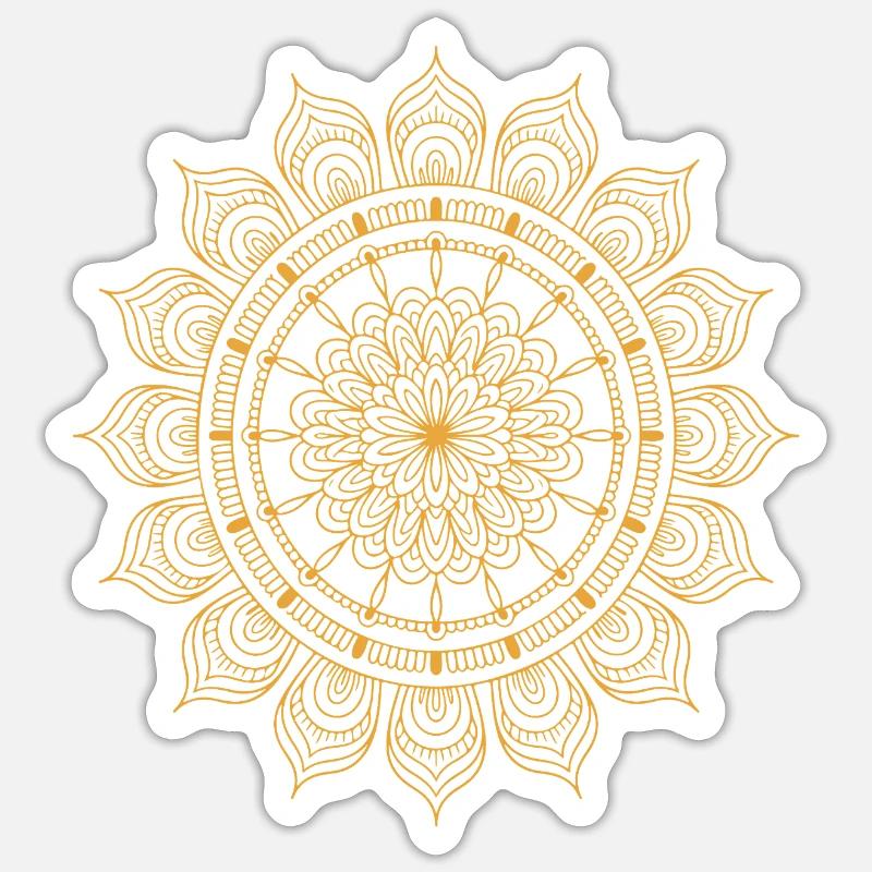 mandala - Sticker taille S (10 x 10 cm) - blanc mat