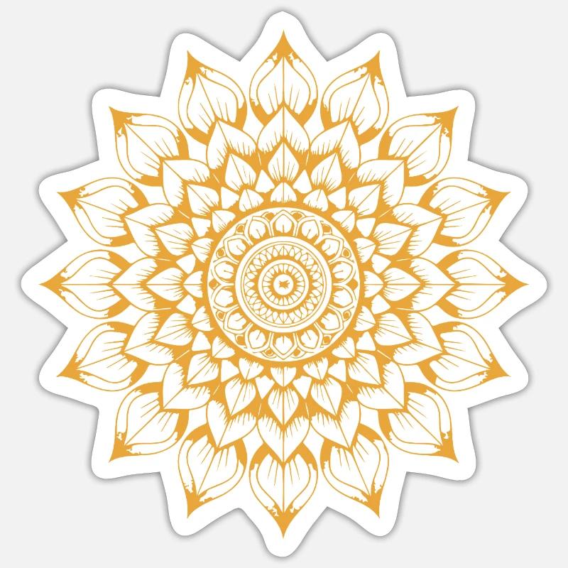 Mandala - Sticker taille S (10 x 10 cm) - blanc mat