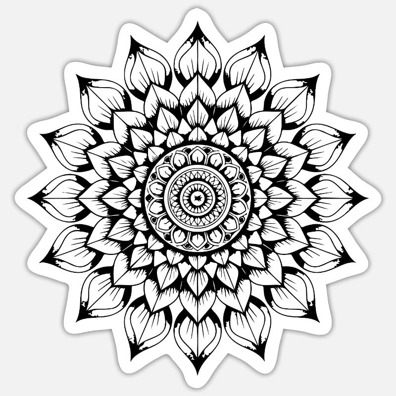 Mandala - Sticker size S (10 x 10 cm) - white matte