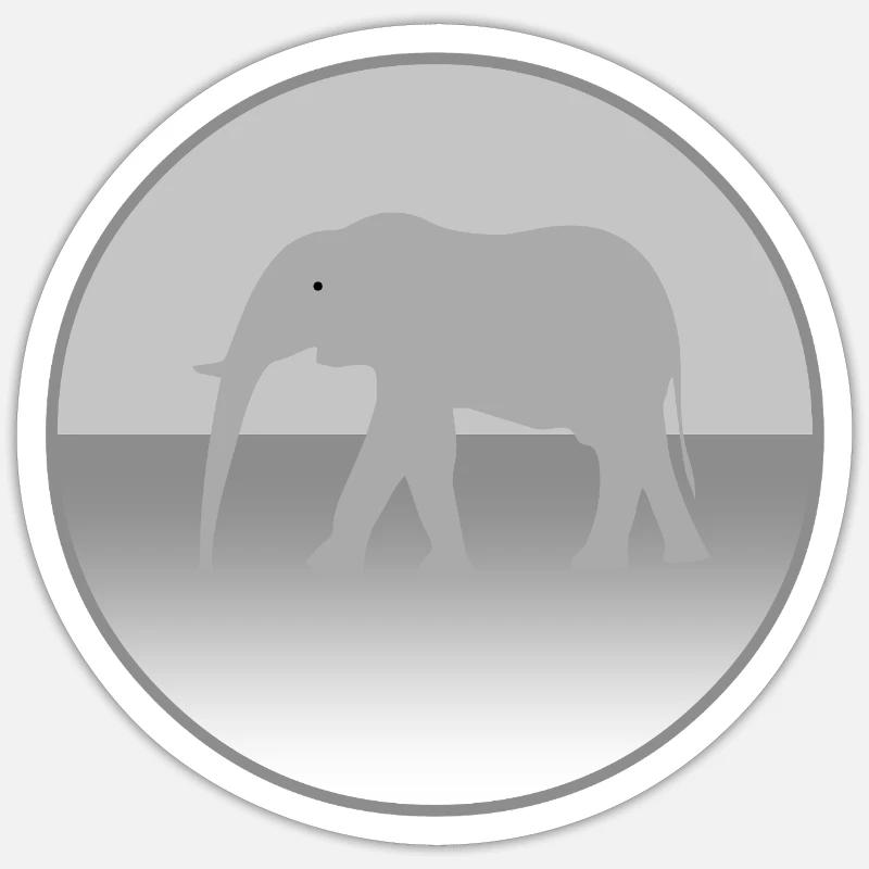 Éléphant - Sticker taille S (10 x 10 cm) - blanc mat