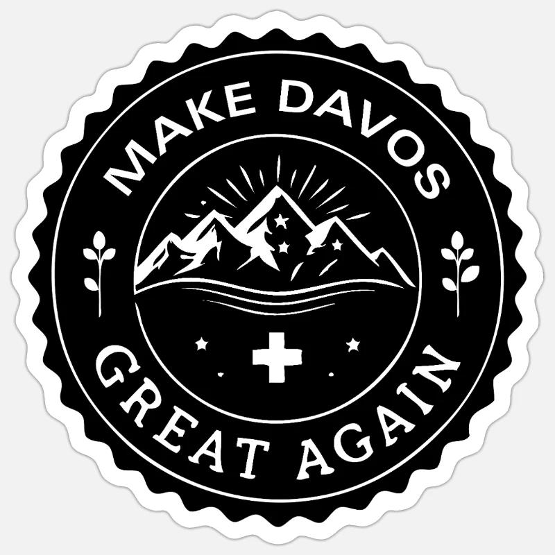 MAKE DAVOS GREAT AGAIN - Sticker Größe S (10 x 10 cm) - Mattweiß