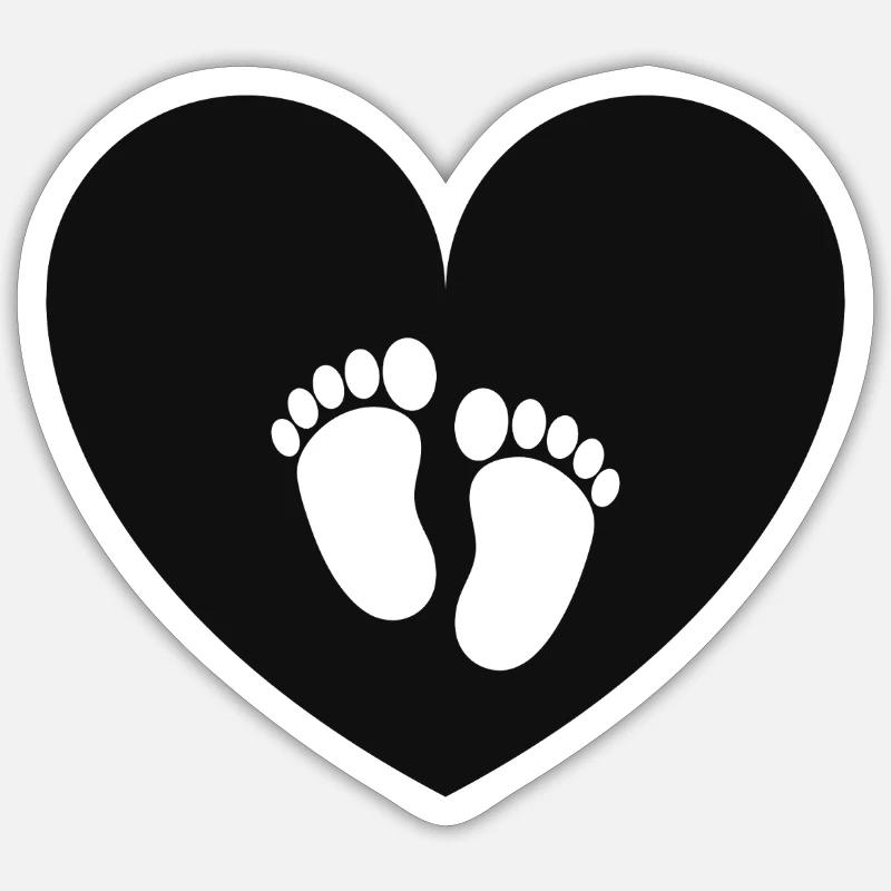 Empreinte de bébé - Sticker taille S (10 x 10 cm) - blanc mat