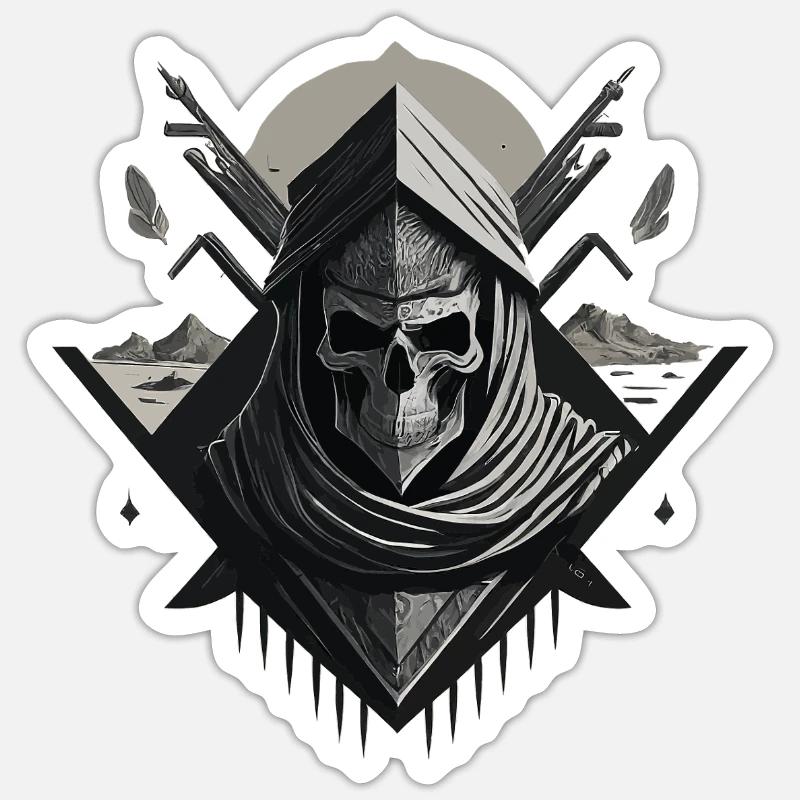 Desert Veiled Skeleton - Sticker size S (10 x 10 cm) - white matte