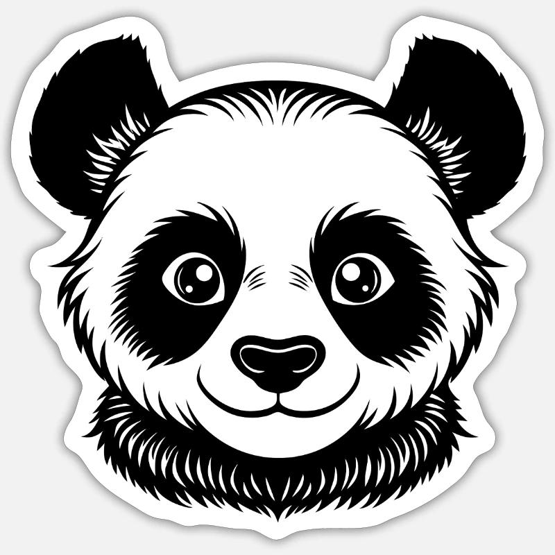 Visage de bébé panda Sticker taille S (10 x 10 cm)