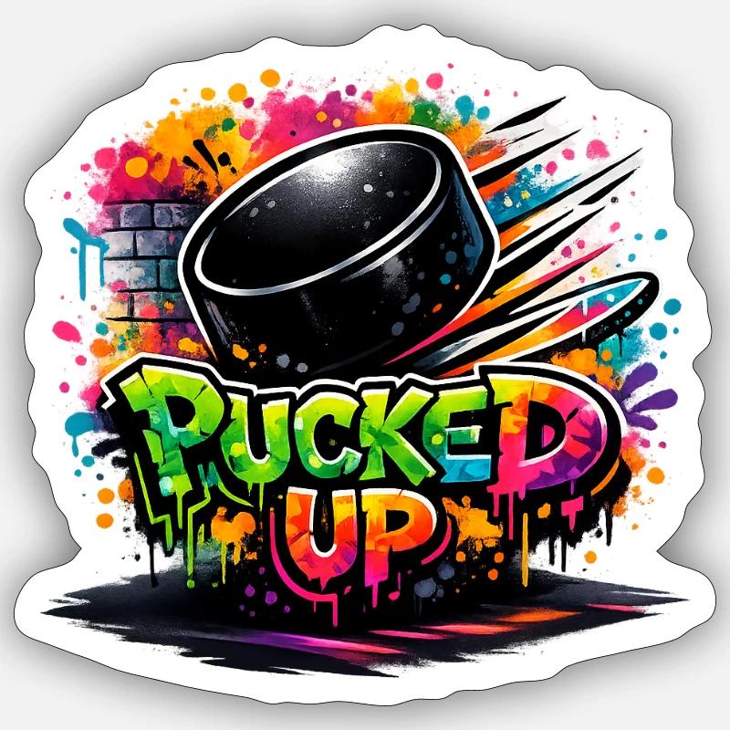 Puck de graffiti complètement déformé - Sticker taille S (10 x 10 cm) - blanc mat