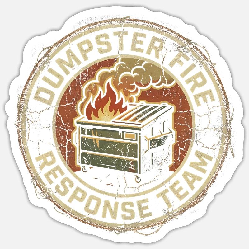Garbage can fire response team Lustiger Müllgarbinnbra Sticker size S (10 x 10 cm)
